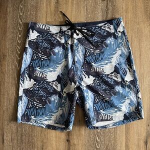 Hurley Blue and Black Board Shorts Quick-Dry Beachwear